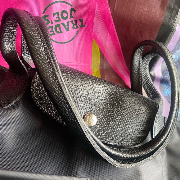 LONGCHAMP MONOCHROM ALL-BLACK Frm TUNISIA GORG Bag LUX RARE GENUINE SLEEK Lrg - Picture 8 of 16